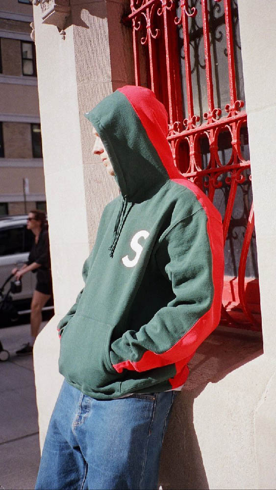 SサイズtanSupreme S Logo Split Hooded Sweatshirt