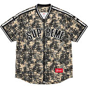 Supreme Kanji Camo Zip Up Baseball Jersey