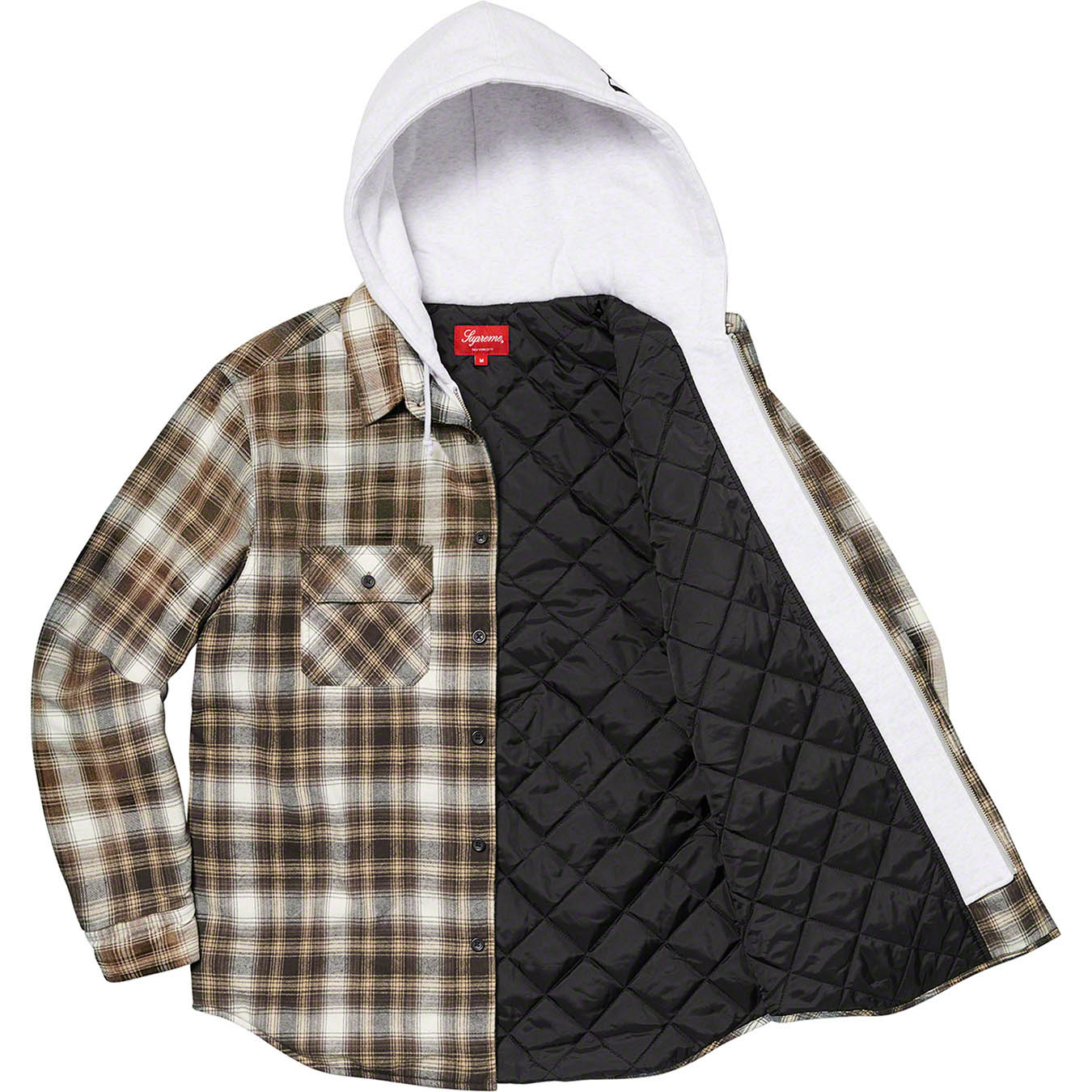 Hooded Flannel Zip Up Shirt | Supreme 21fw