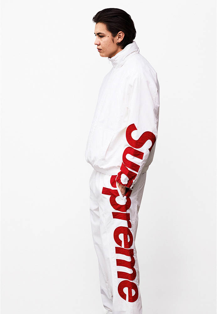 Supreme Spellout track pant white M