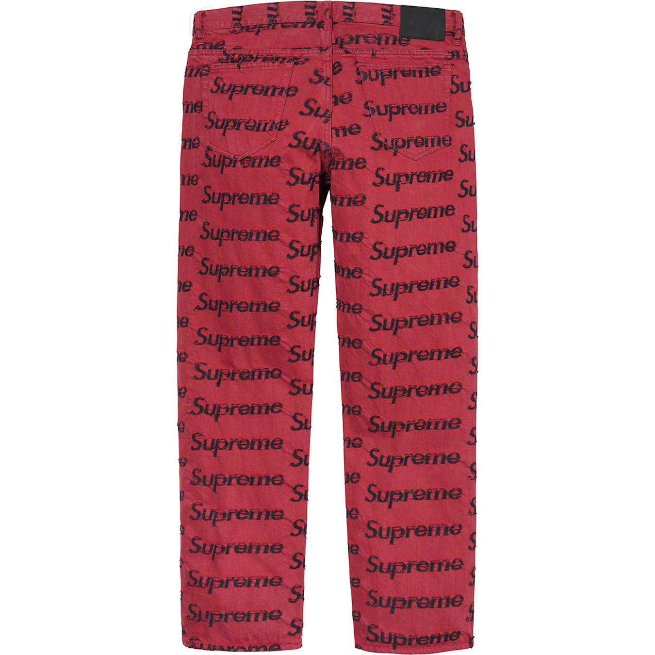 Supreme Frayed Logos Regular Jean Red 30