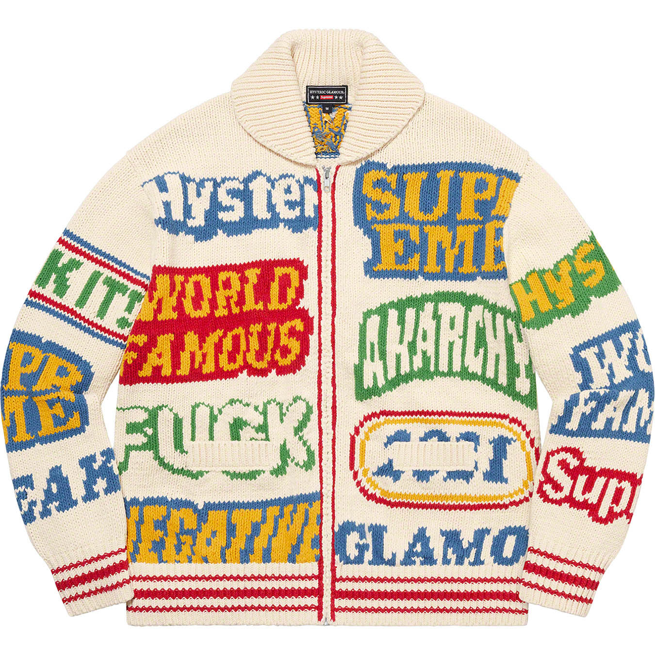 Supreme®/HYSTERIC GLAMOUR Logos Zip Up Sweater