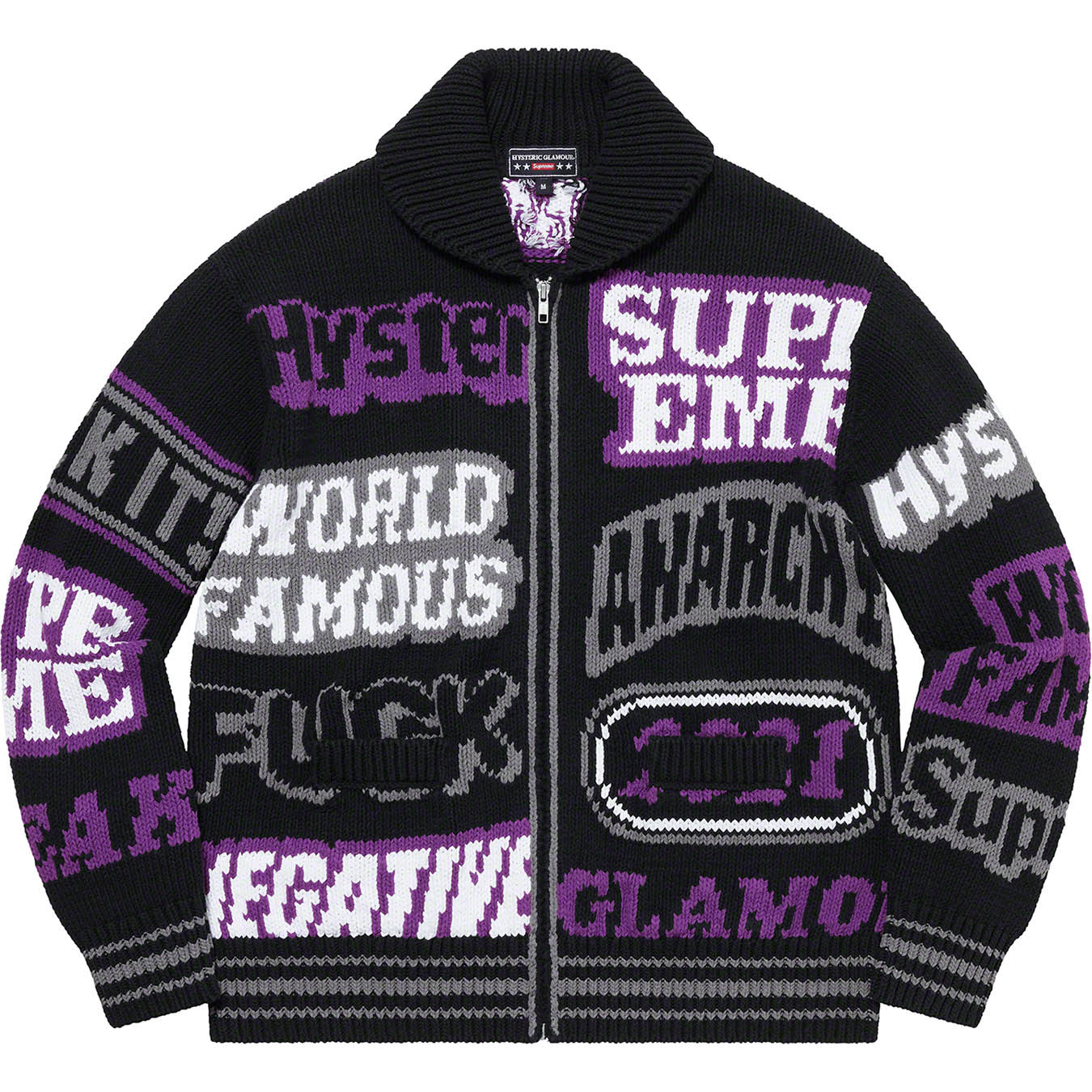 進化版 Supreme Hysteric Glamour Logos Zip Up Sweater セーター 希少 大人気 Mulamoottilcentralschool Com