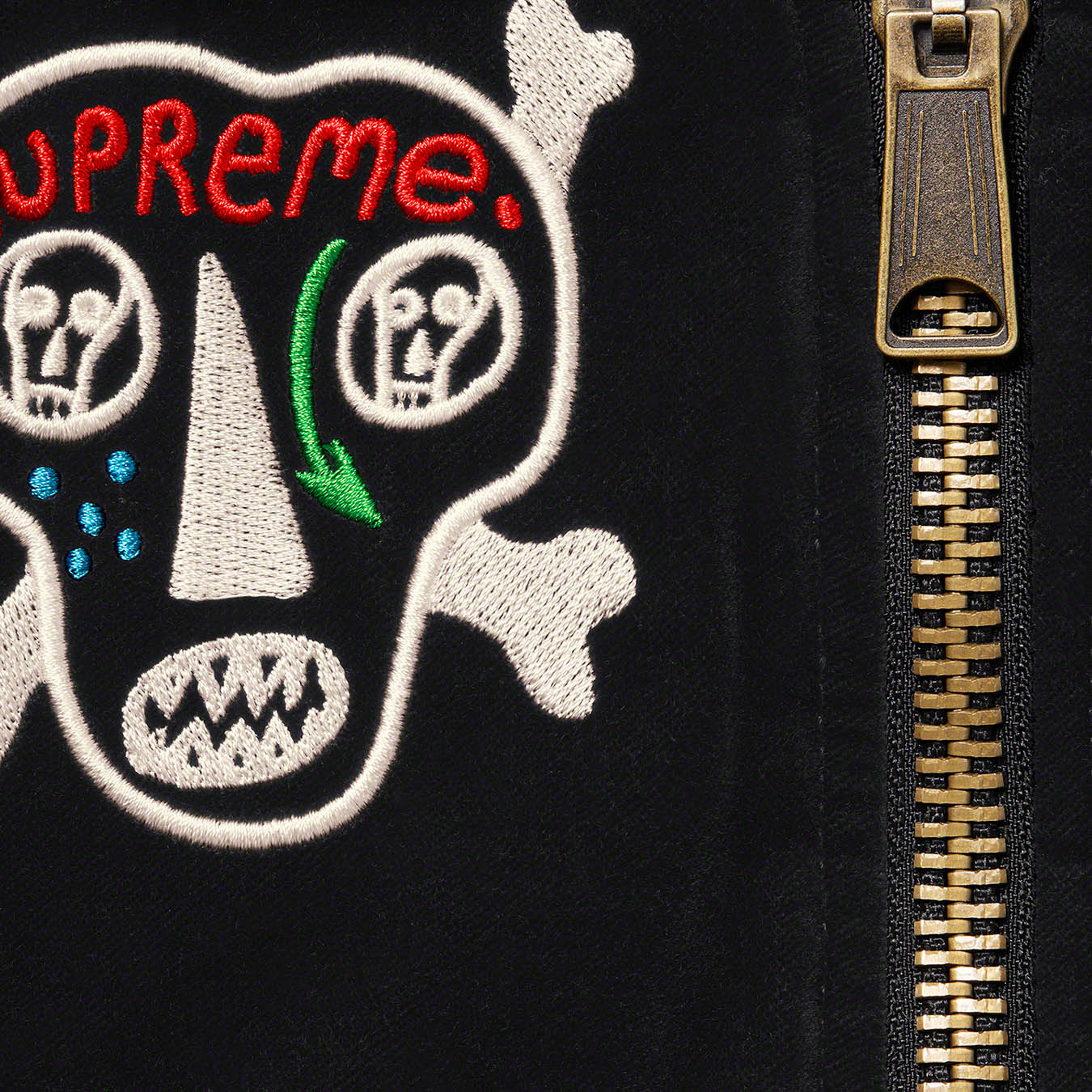 Supreme Clayton Patterson/Supreme Skulls Embroidered Velvet MA-1