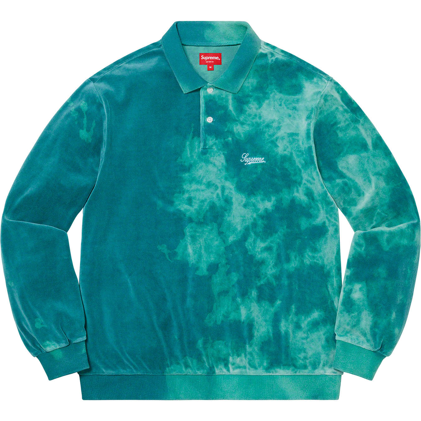 袖丈長袖Supreme Bleached Velour L/S Polo   Mサイズ