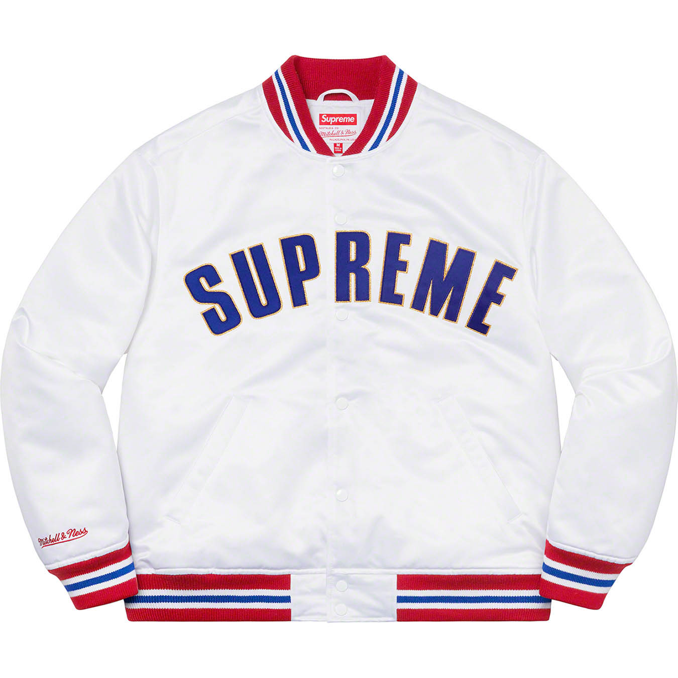 supreme  Satin Varsity Jacket Mサイズ blue