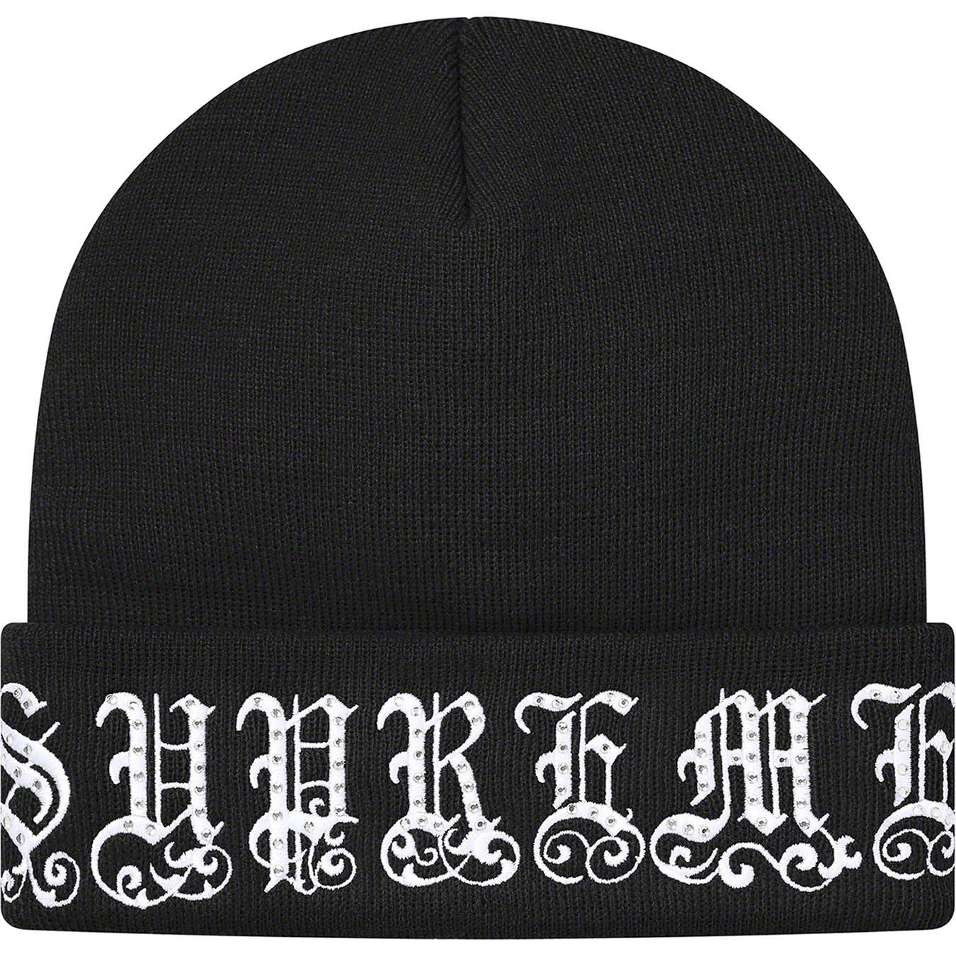 帽子シュプリーム　Old English Rhinestone Beanie