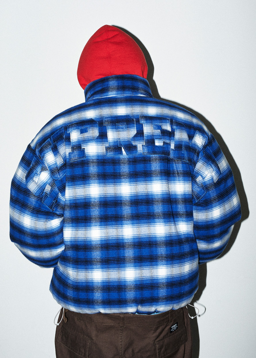 Supreme Flannel Reversible Puffer Jacket