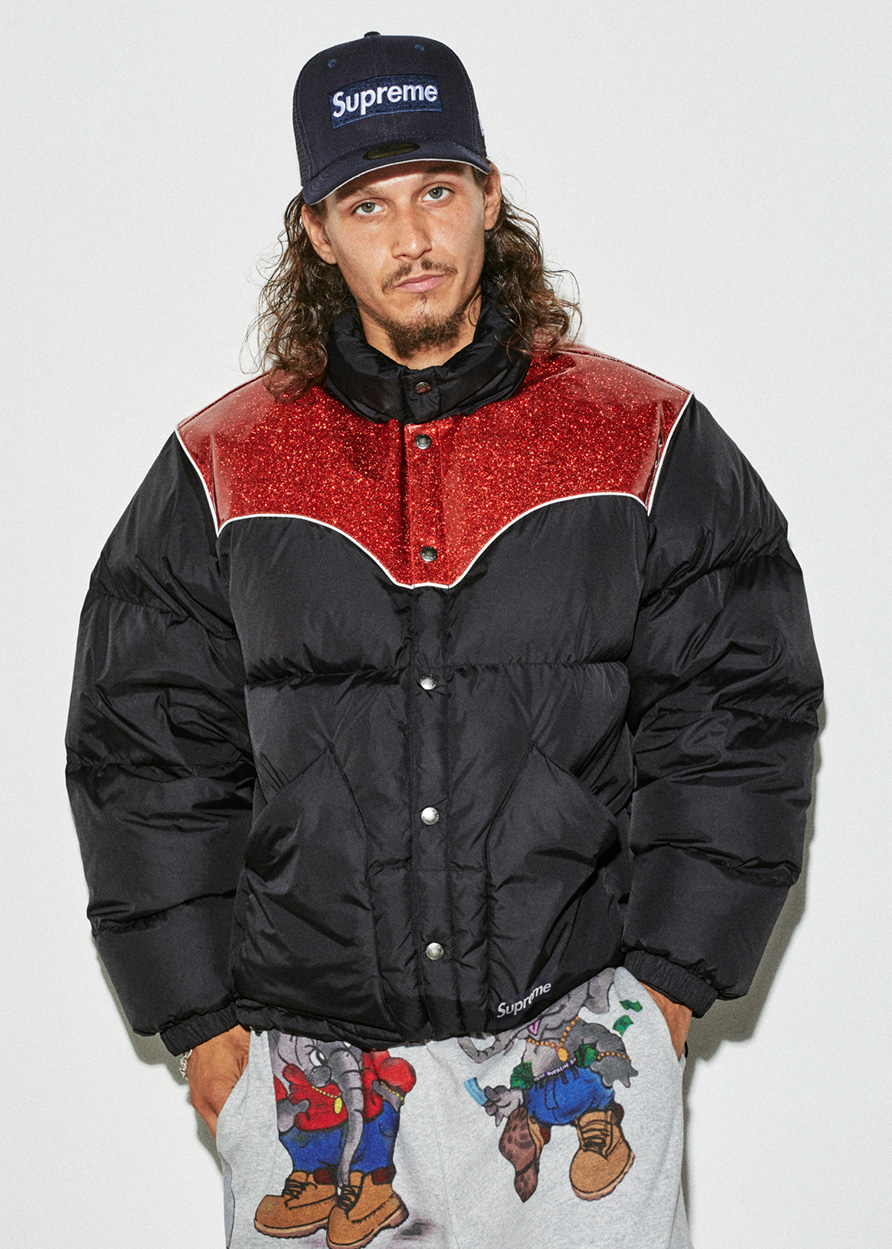 supreme Glitter Yoke PufferJacket ダウン