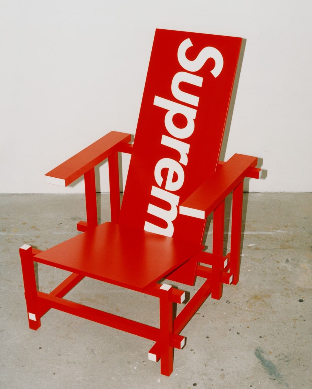 Supreme®/Gerrit T. Rietveld Red and Blue Chair for Cassina