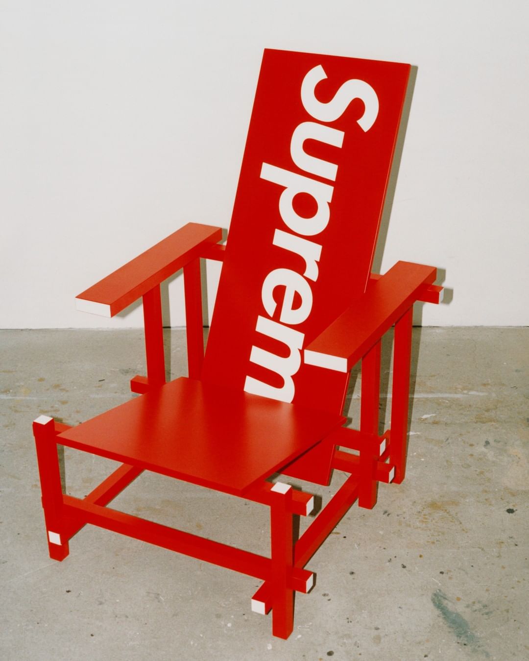 Supreme®/Gerrit T. Rietveld Red and Blue Chair for Cassina 