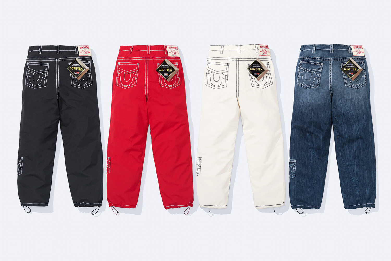 カラーレッドsupreme true religion gore tex pants red