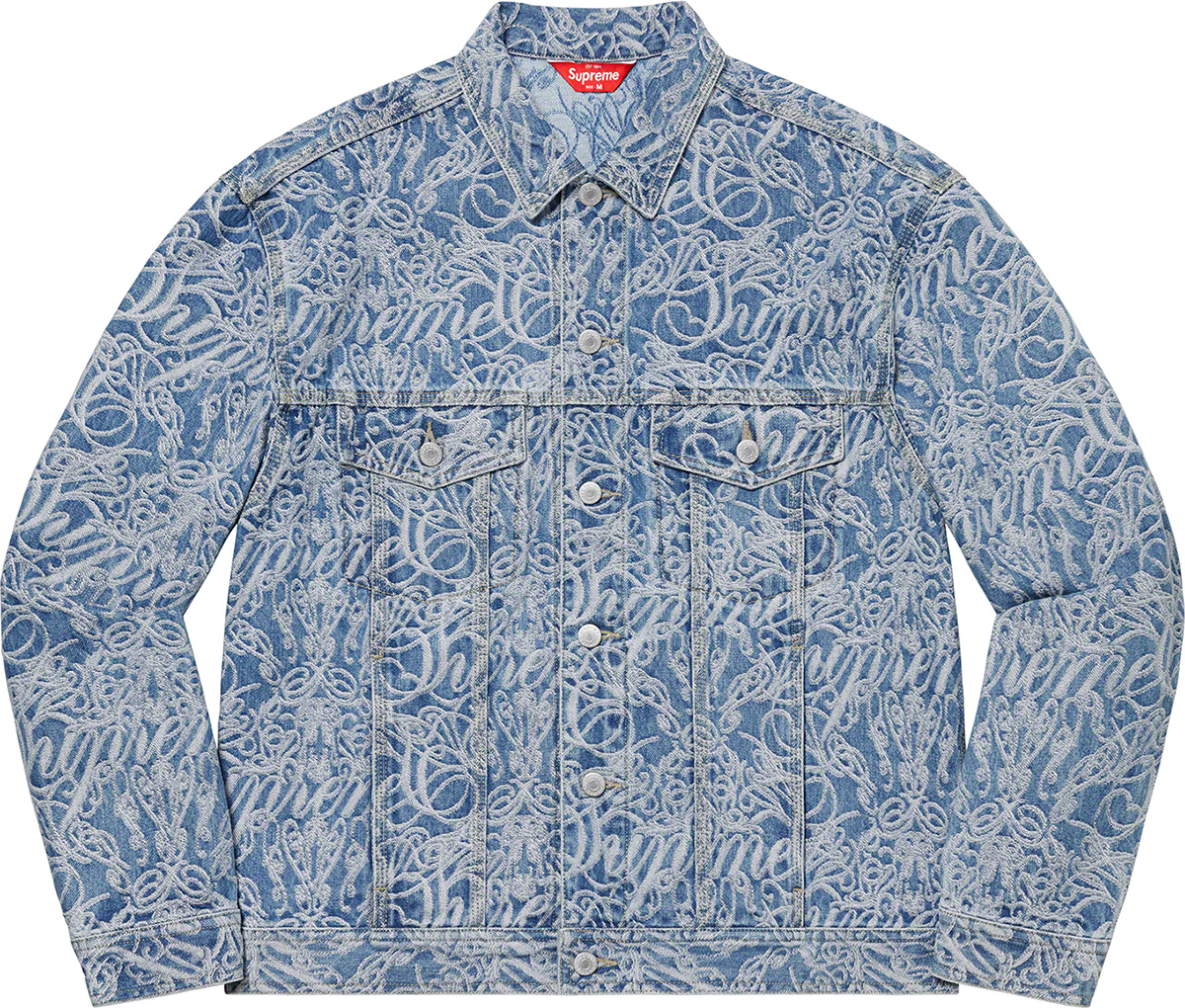 Supreme Supreme Script Jacquard Denim Trucker Jacket