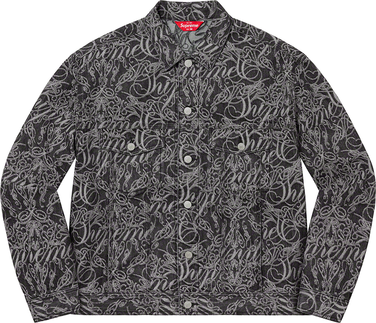 Supreme Supreme Script Jacquard Denim Trucker Jacket