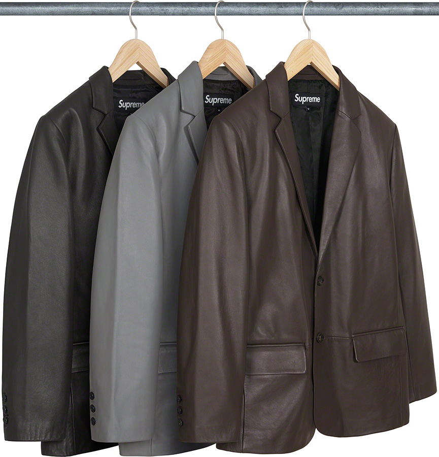 supreme Leather Blazer 22FW XL-