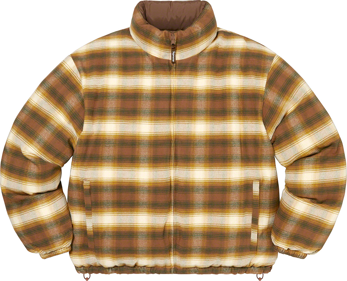 Supreme Flannel Reversible Puffer Jacket