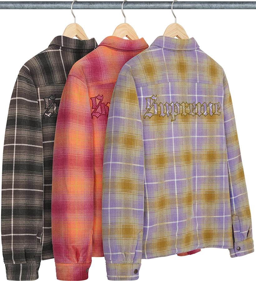 状態一度着用美品Supreme Shearling Lined Flannel Shirt