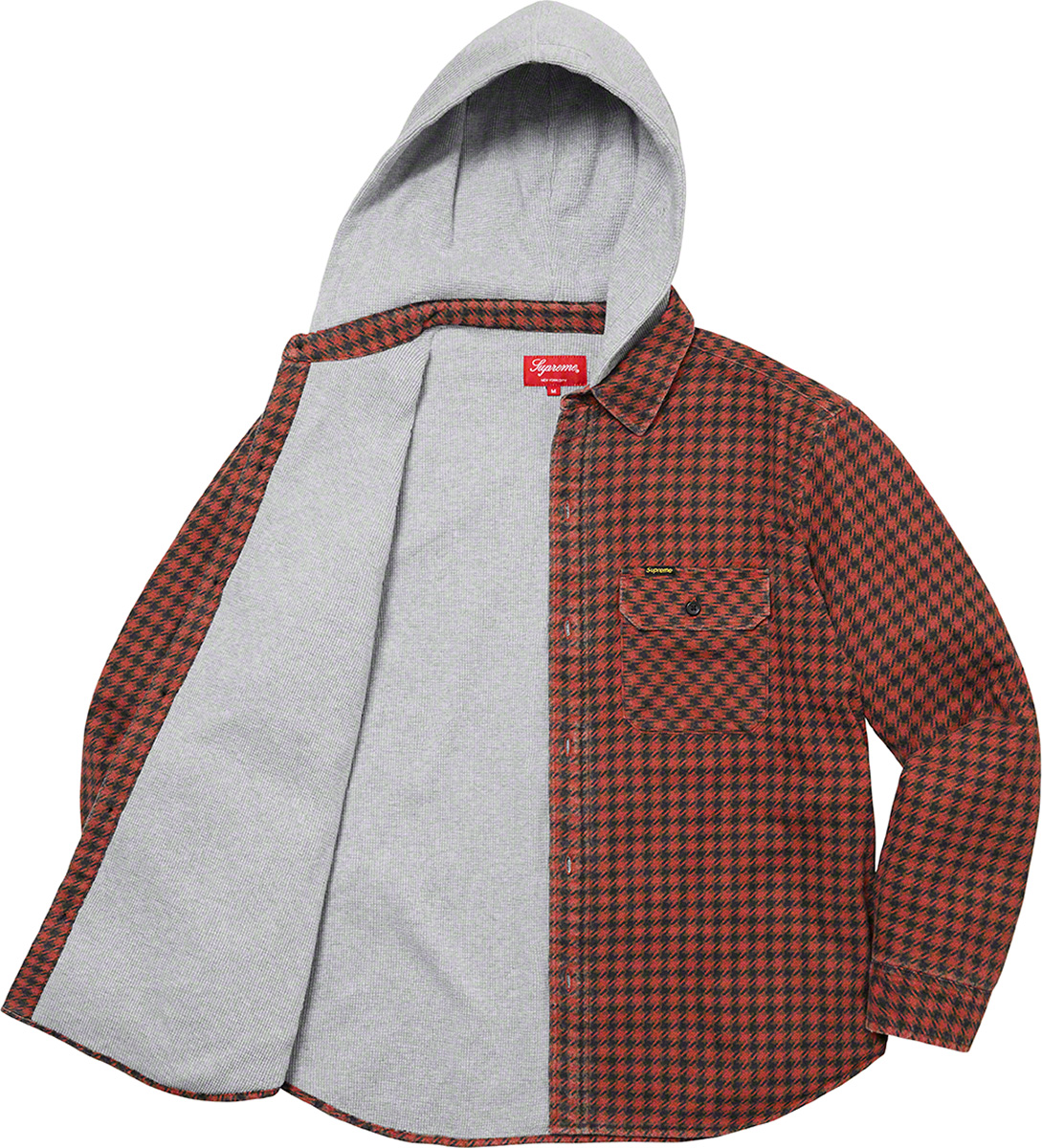 Supreme Houndstooth Flannel Hooded Shirt