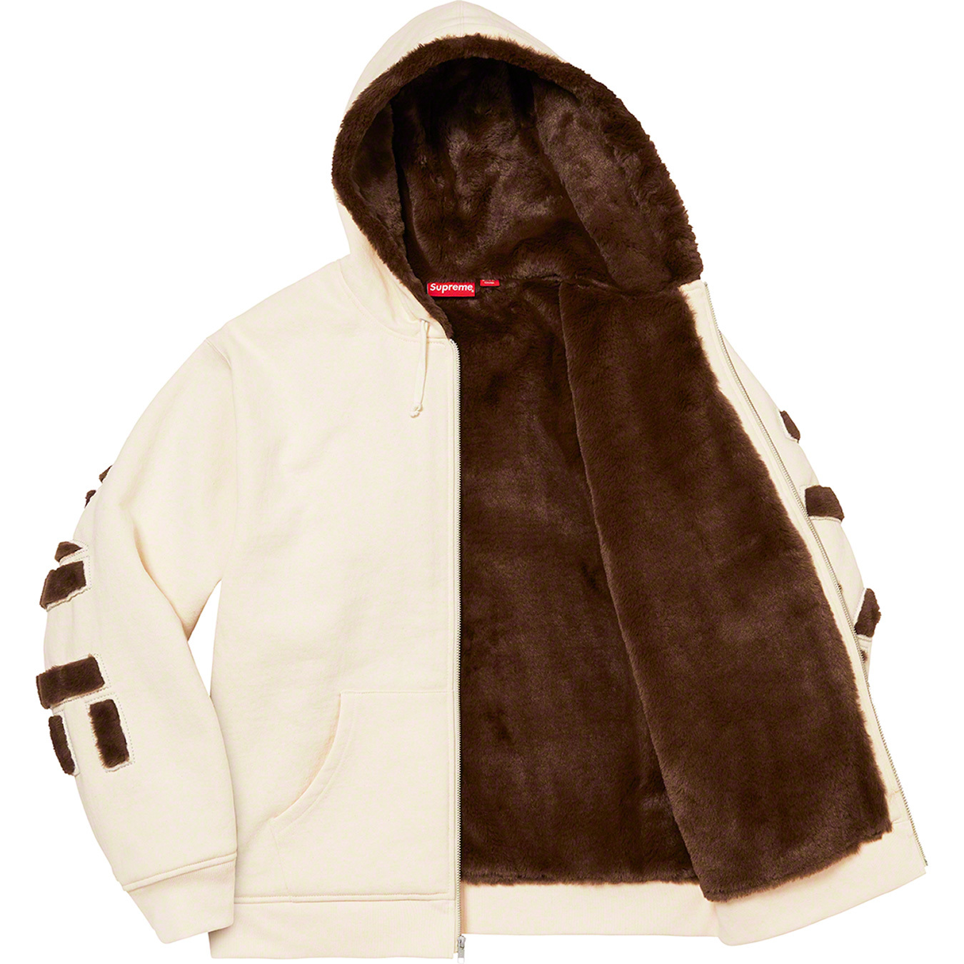 ボックスロゴSupreme Faux Fur Lined Zip Up Hooded L