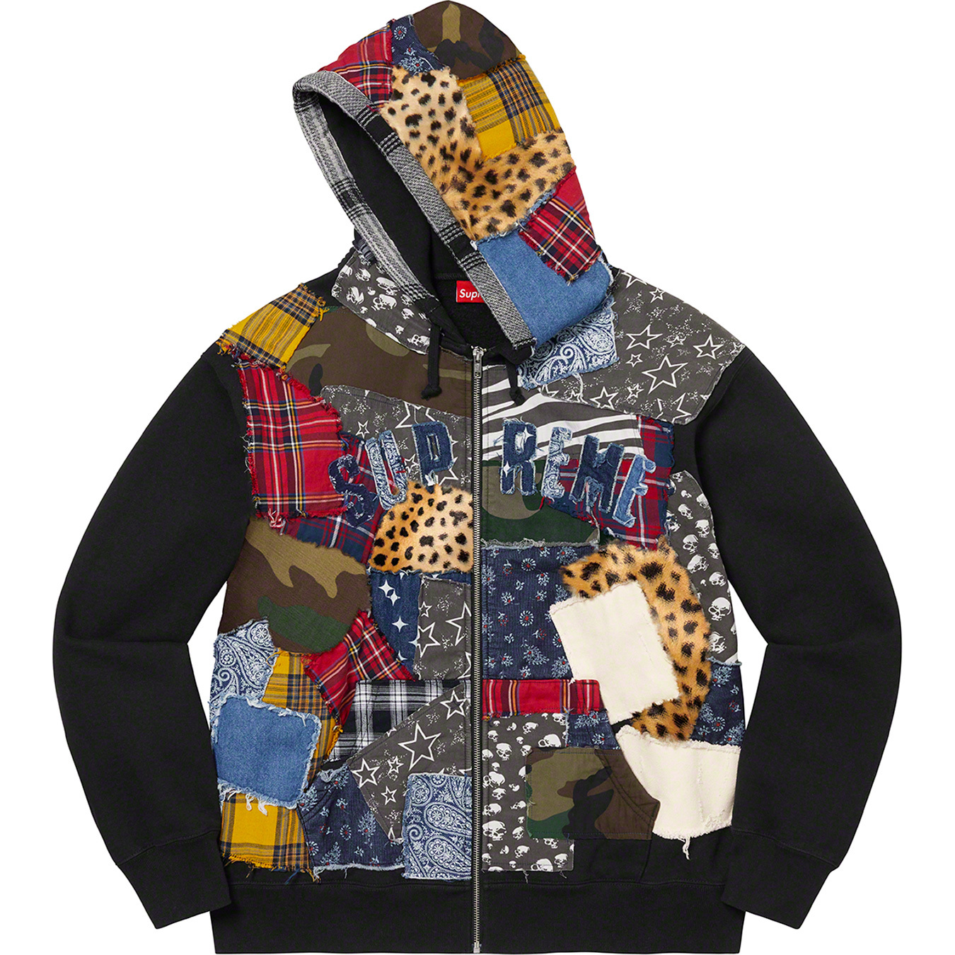 Patchwork Zip Up Hooded Sweatshirt | Supreme 22fw