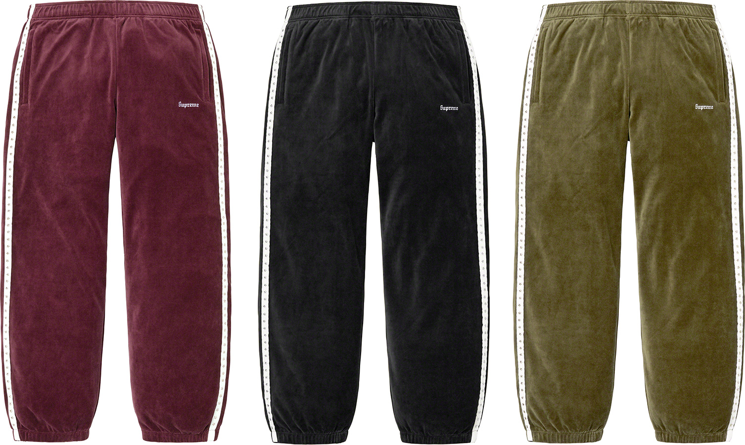 2022FWsup【S】Supreme / Studded Velour Track Pant