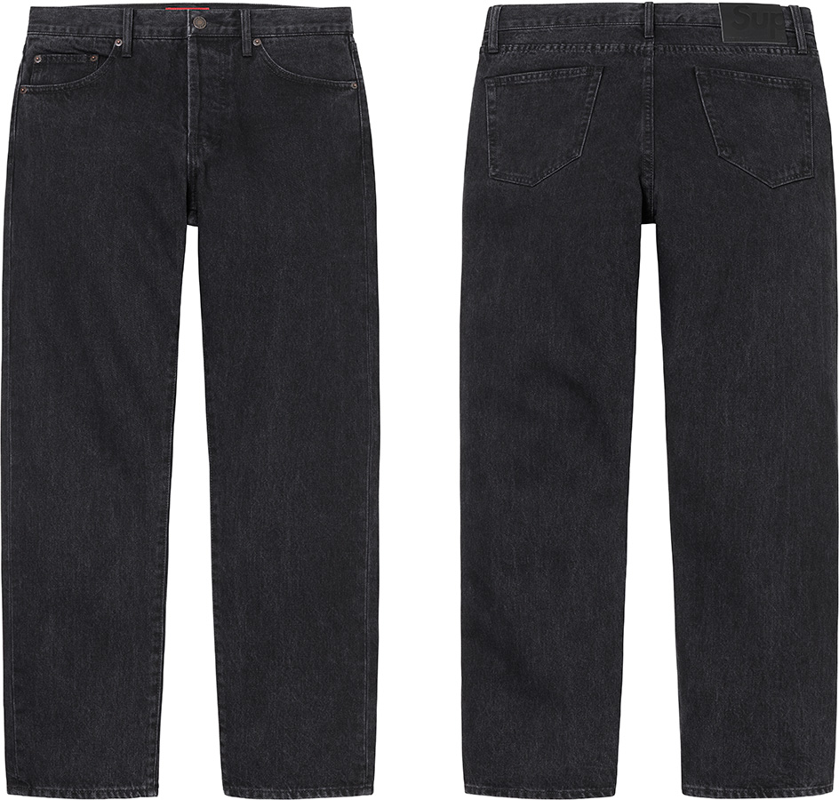 Stone Washed Black Slim Jean | Supreme 22fw