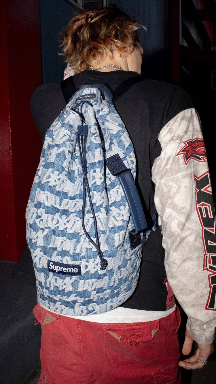 Supreme Fat Tip Jacquard Denim Backpack