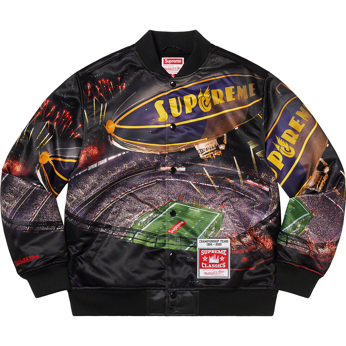 Supreme®/Mitchell & Ness® Stadium Satin Varsity Jacket | Supreme 22ss
