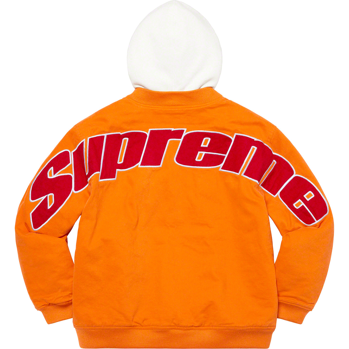 カラーホワイトSupreme Hooded Twill Varsity Jacket