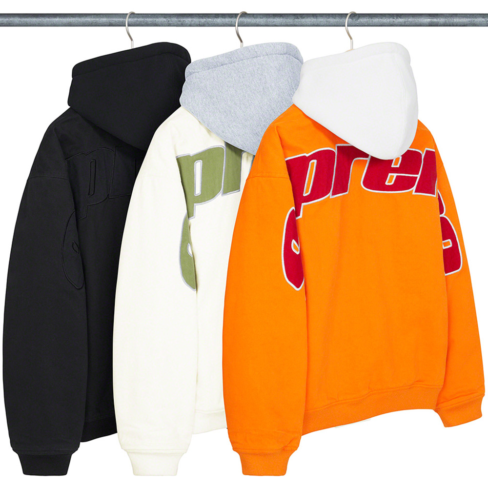 Sサイズ Supreme Hooded Twill Varsity Jacket