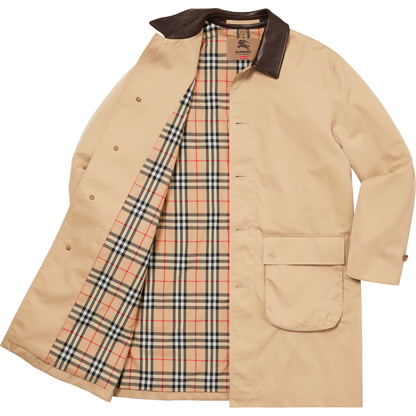 Supreme®/Burberry® Leather Collar Trench | Supreme 22ss