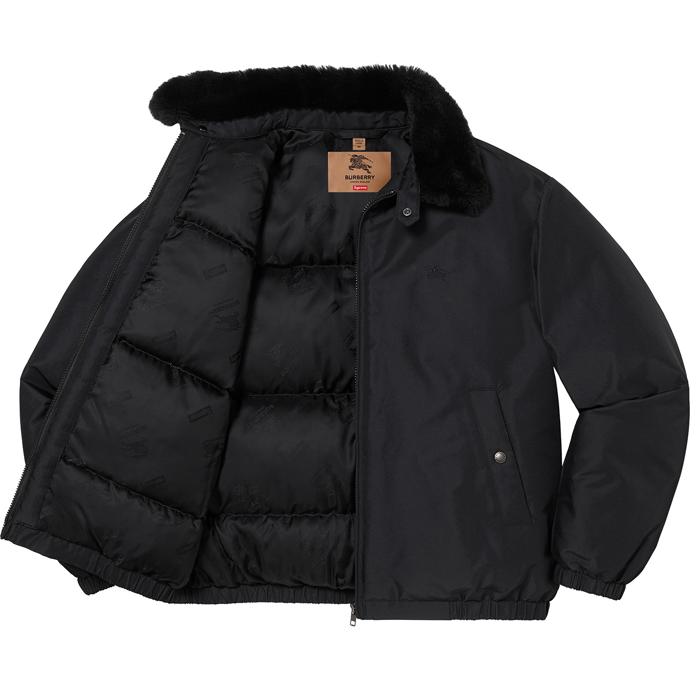 Supreme®/Burberry® Shearling Collar Down Puffer Jacket