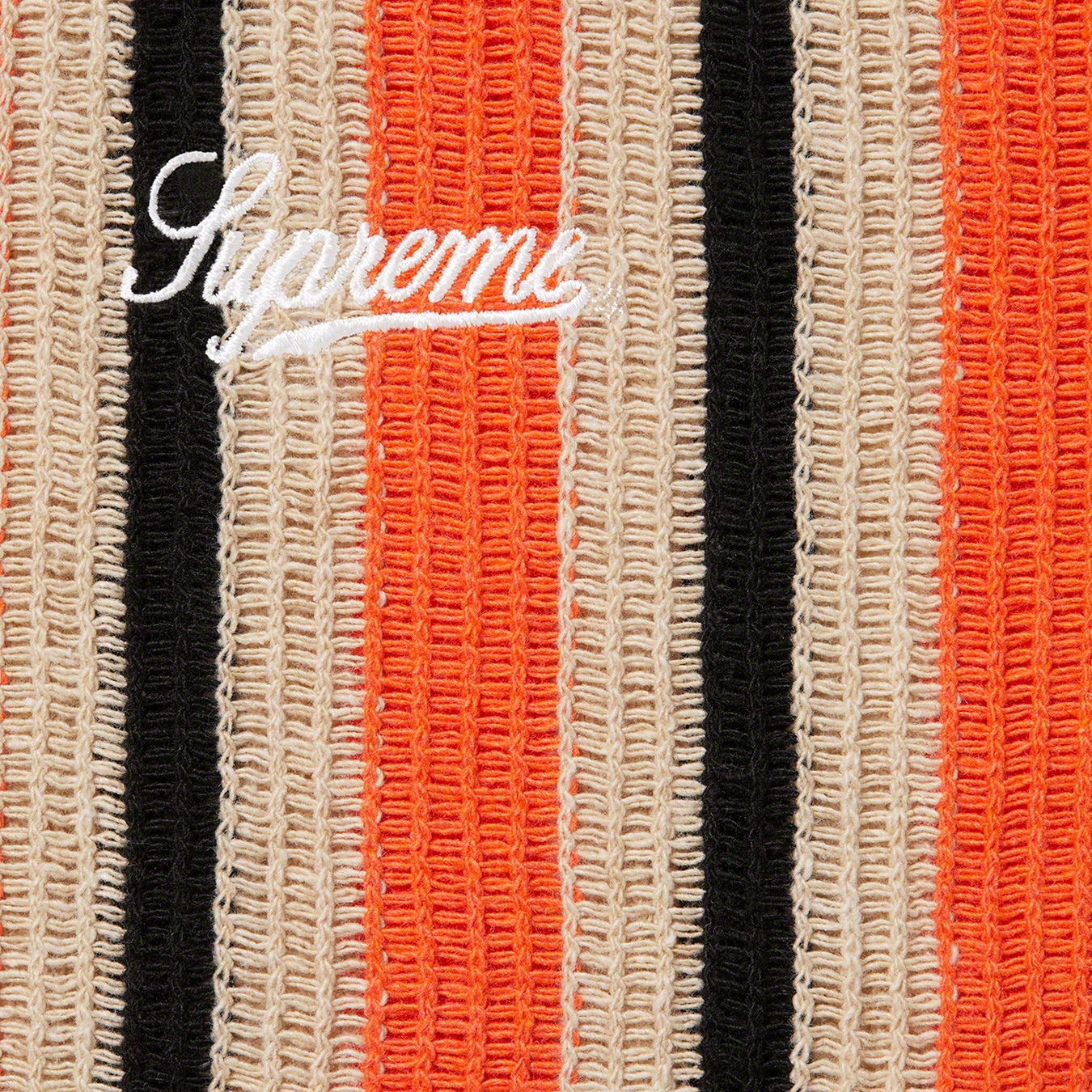 Supreme Open Knit Stripe Zip Polo