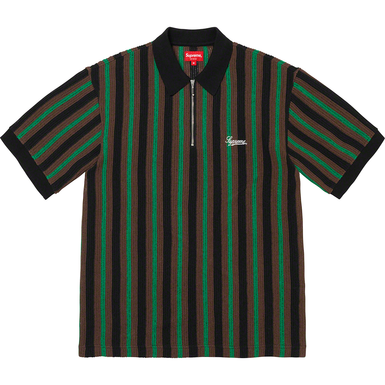2XL(3L)買得Supreme Open Knit Stripe Zip Polo XXLサイズ ポロシャツ 