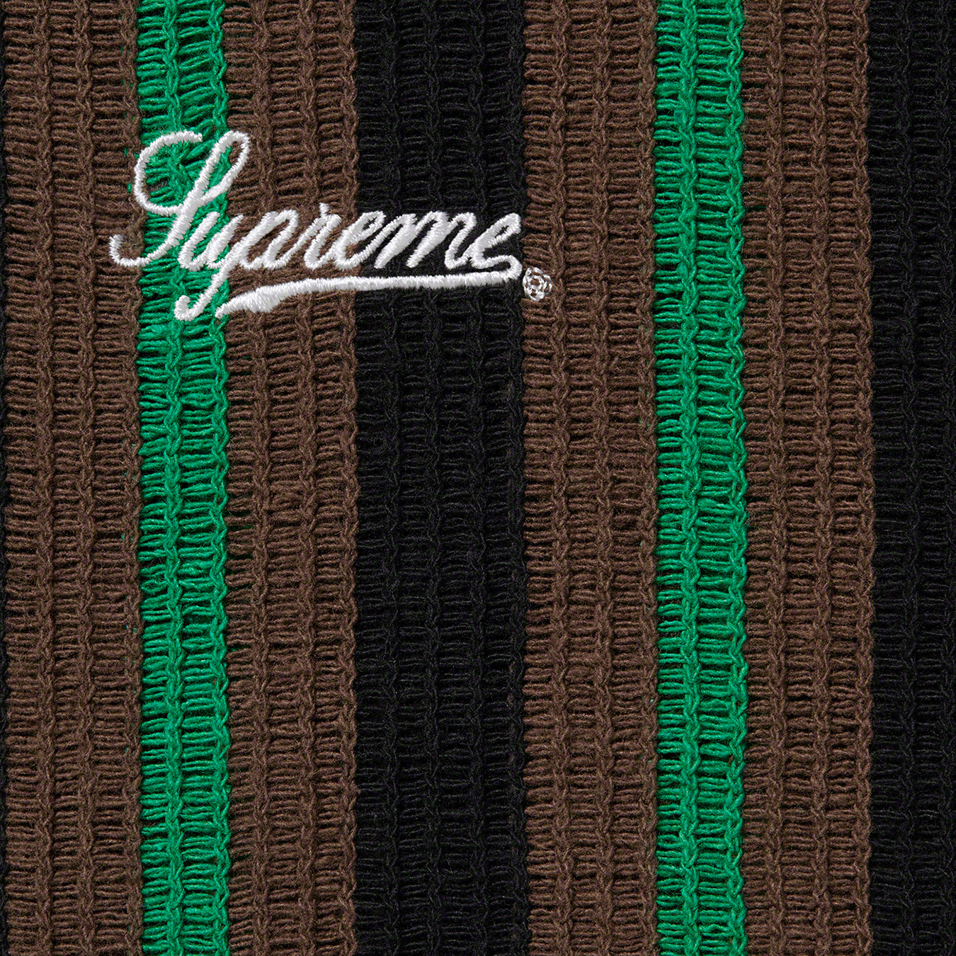 Supreme Open Knit Stripe Zip Polo
