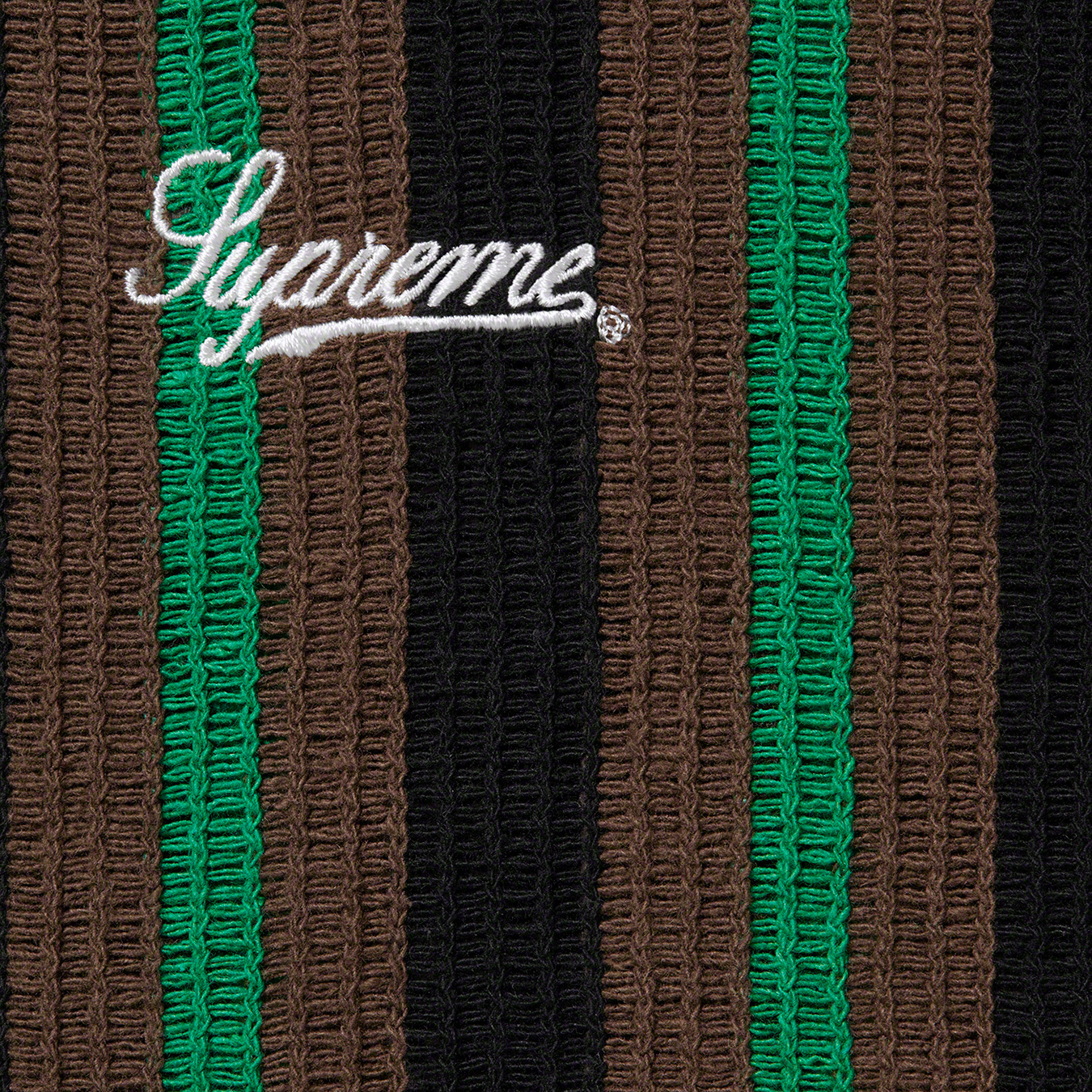 supreme open knit stripe zip polo  L