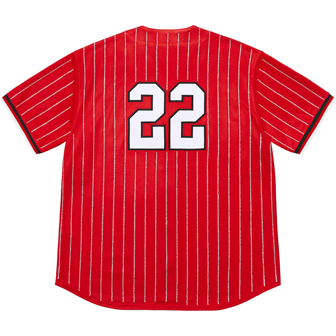 Supreme Rhinestone Stripe Baseball Jersey