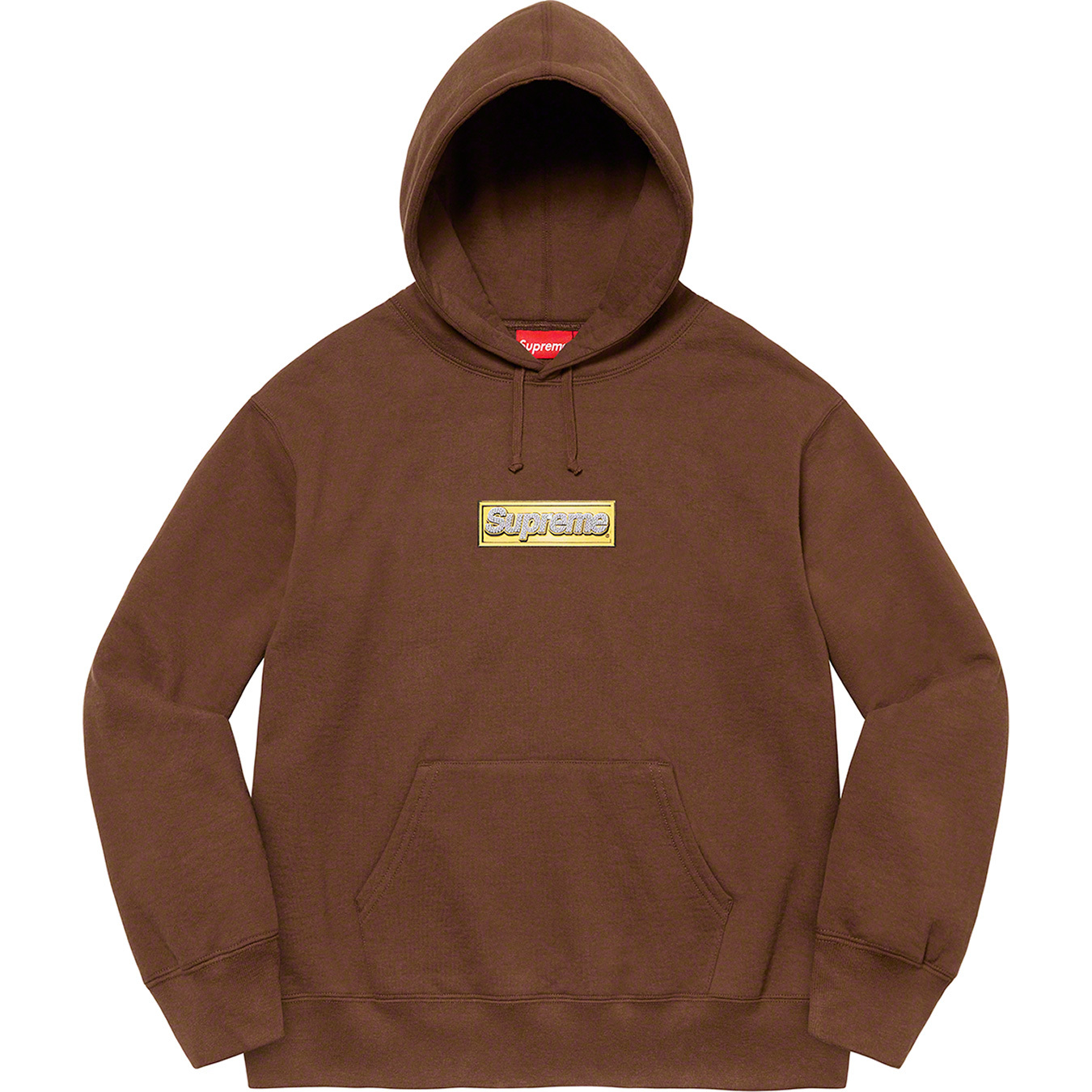 Supreme Bling Box Logo Hooded XL Brown 茶