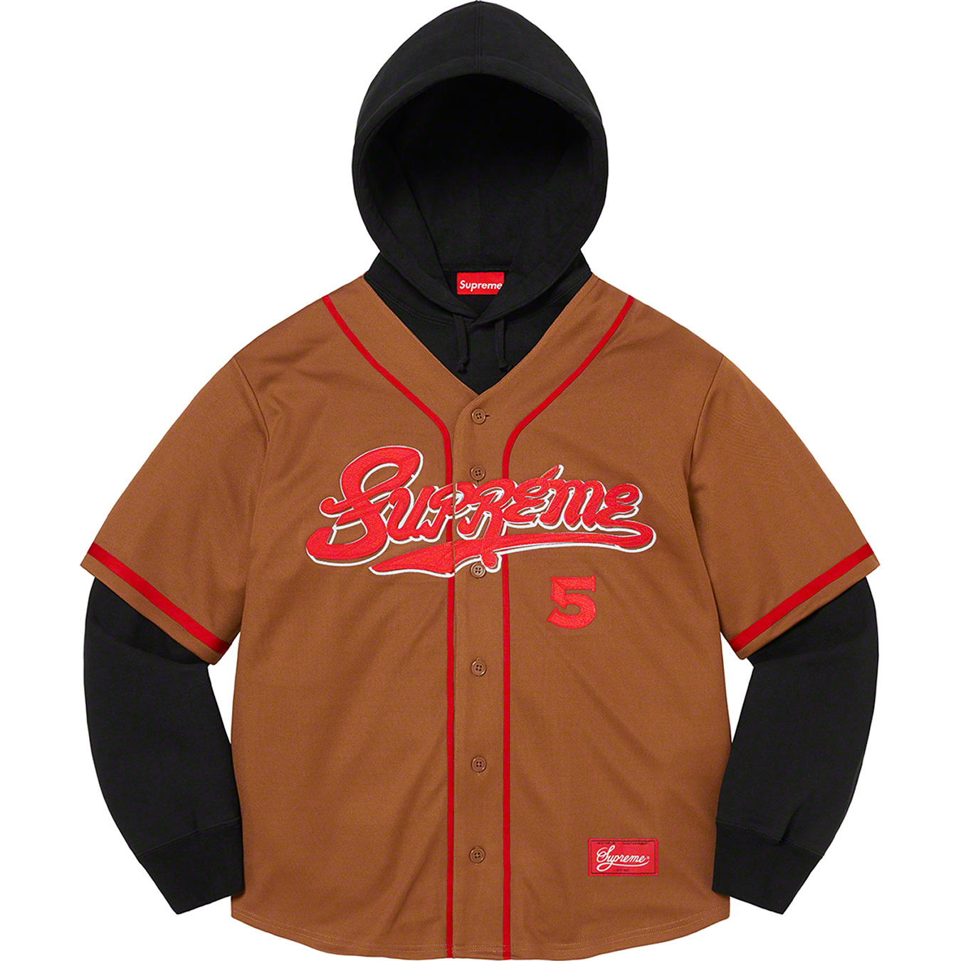 Supreme Baseball Jersey Hooded Sweatshirt