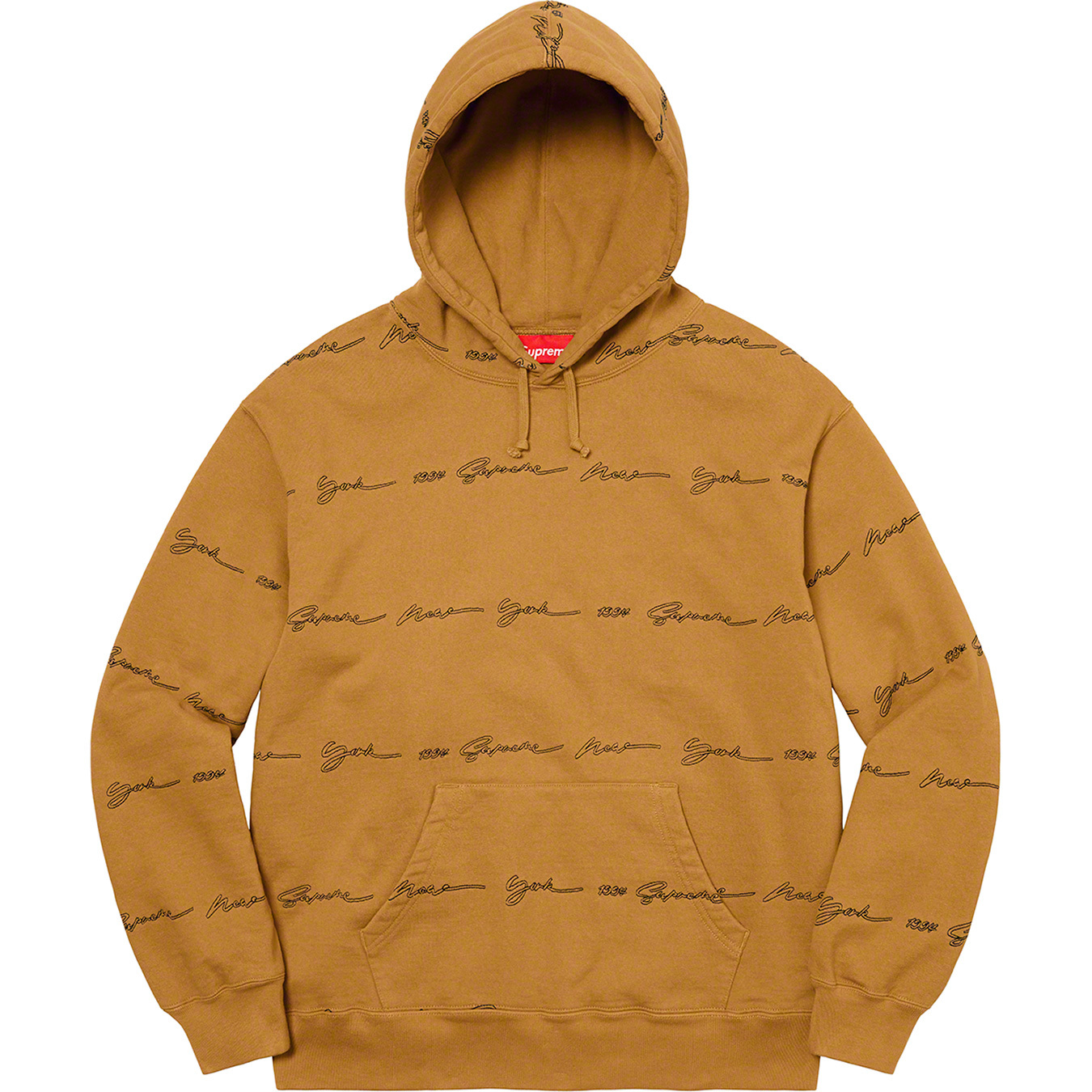 Supreme Script Stripe Hooded Sweatshirt