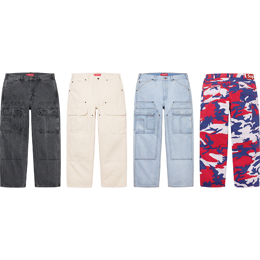 Supreme Double Knee Denim Utility Pant Red Camo (WORN)