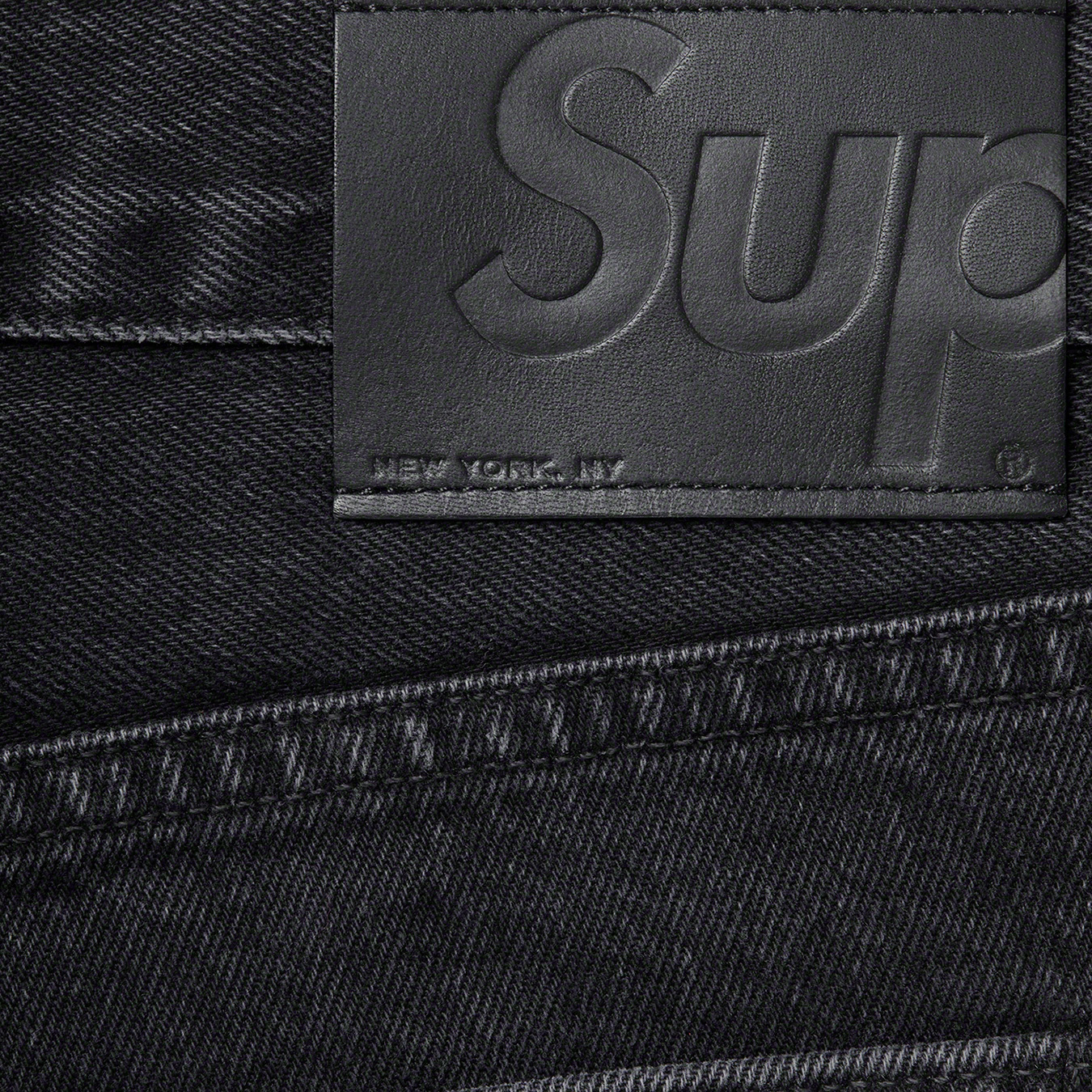 Supreme Stone Washed Black Slim Jean