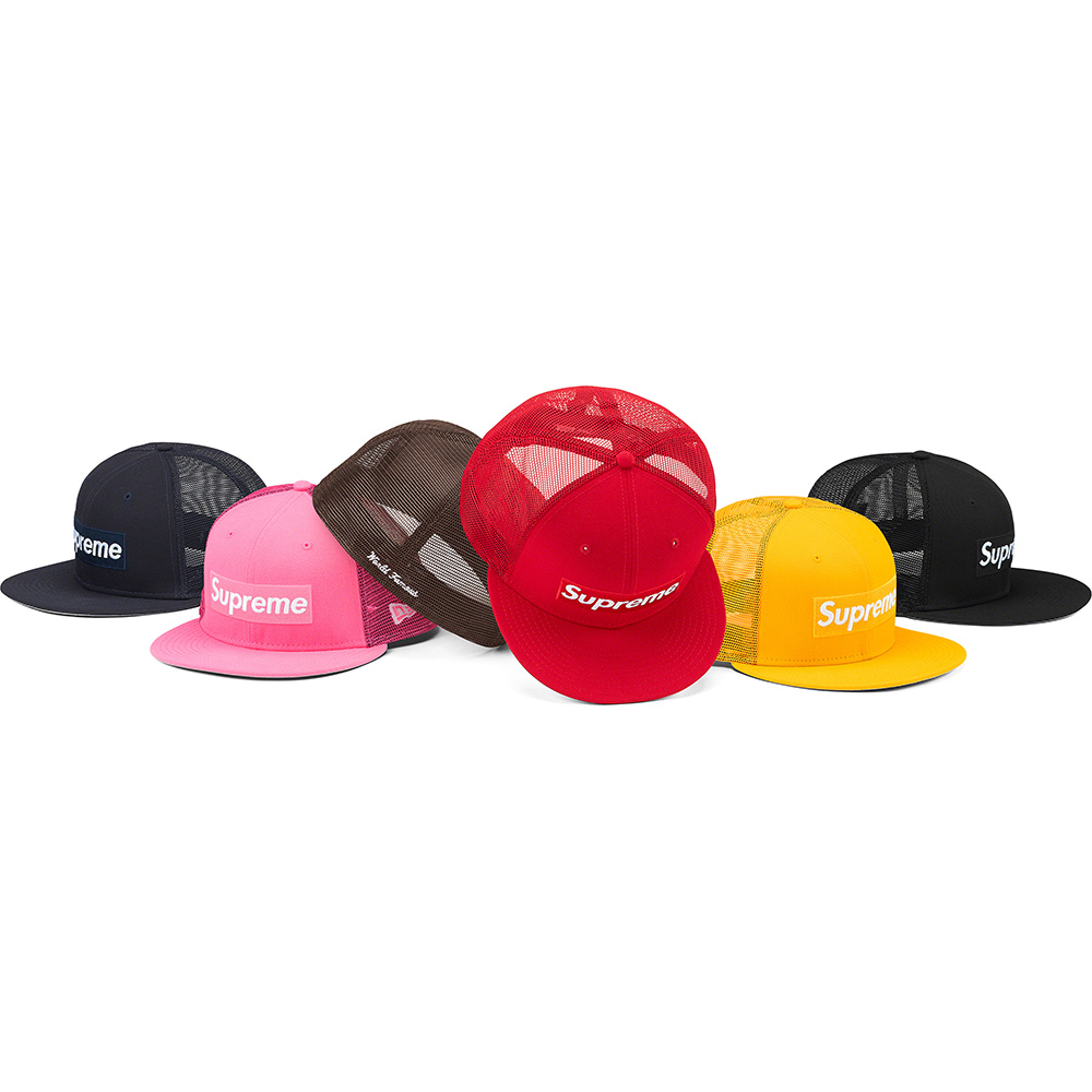 Supreme Box Logo Mesh Back New Era Brown | hartwellspremium.com