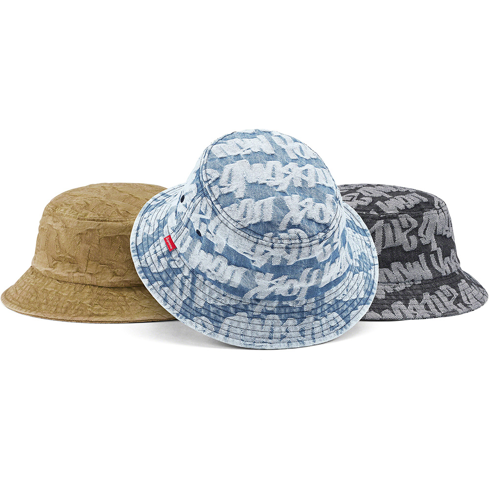 Supreme Fat Tip Denim Jacquard Camp Cap