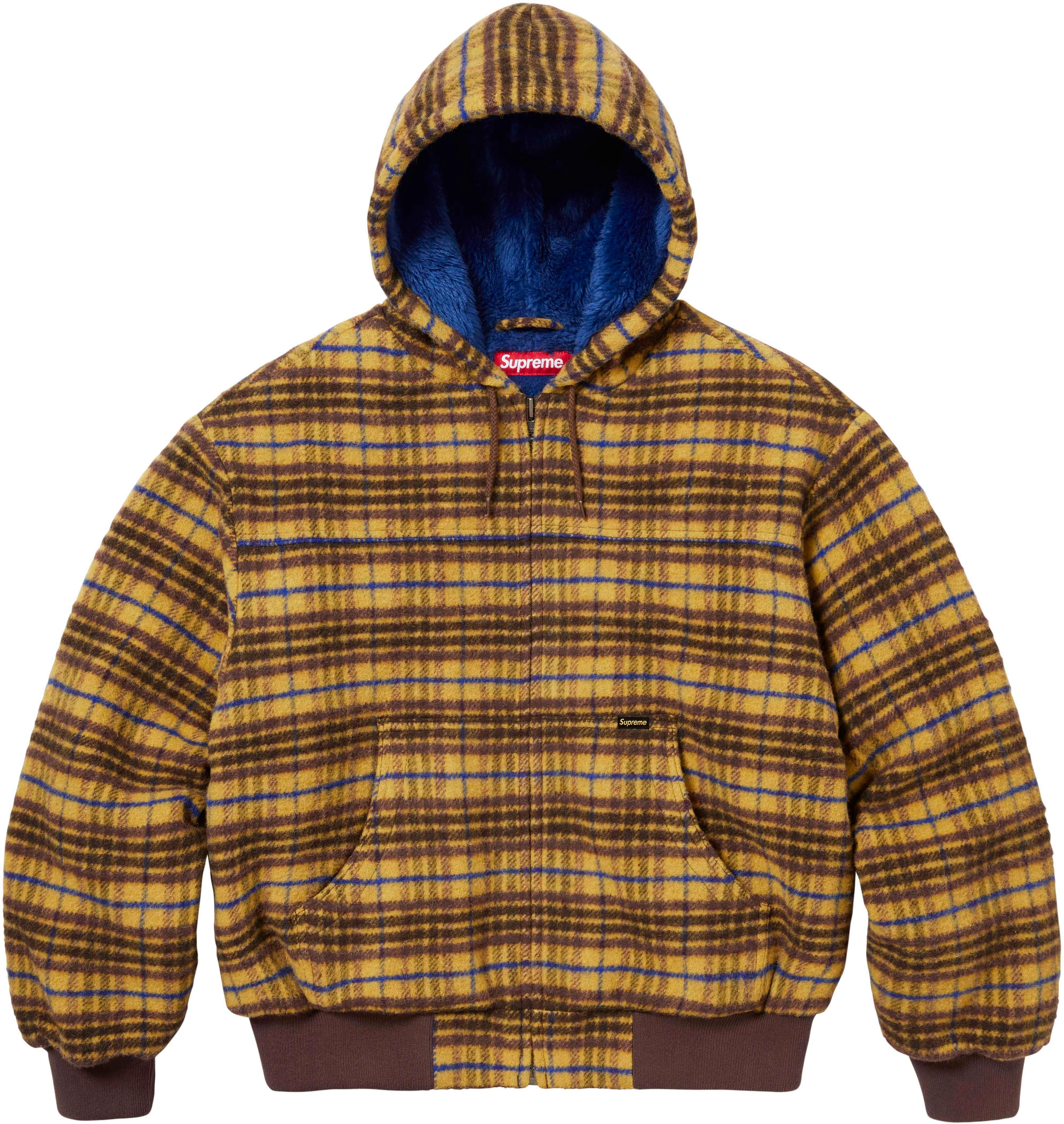 Supreme Plaid Wool Hooded Work Jacket