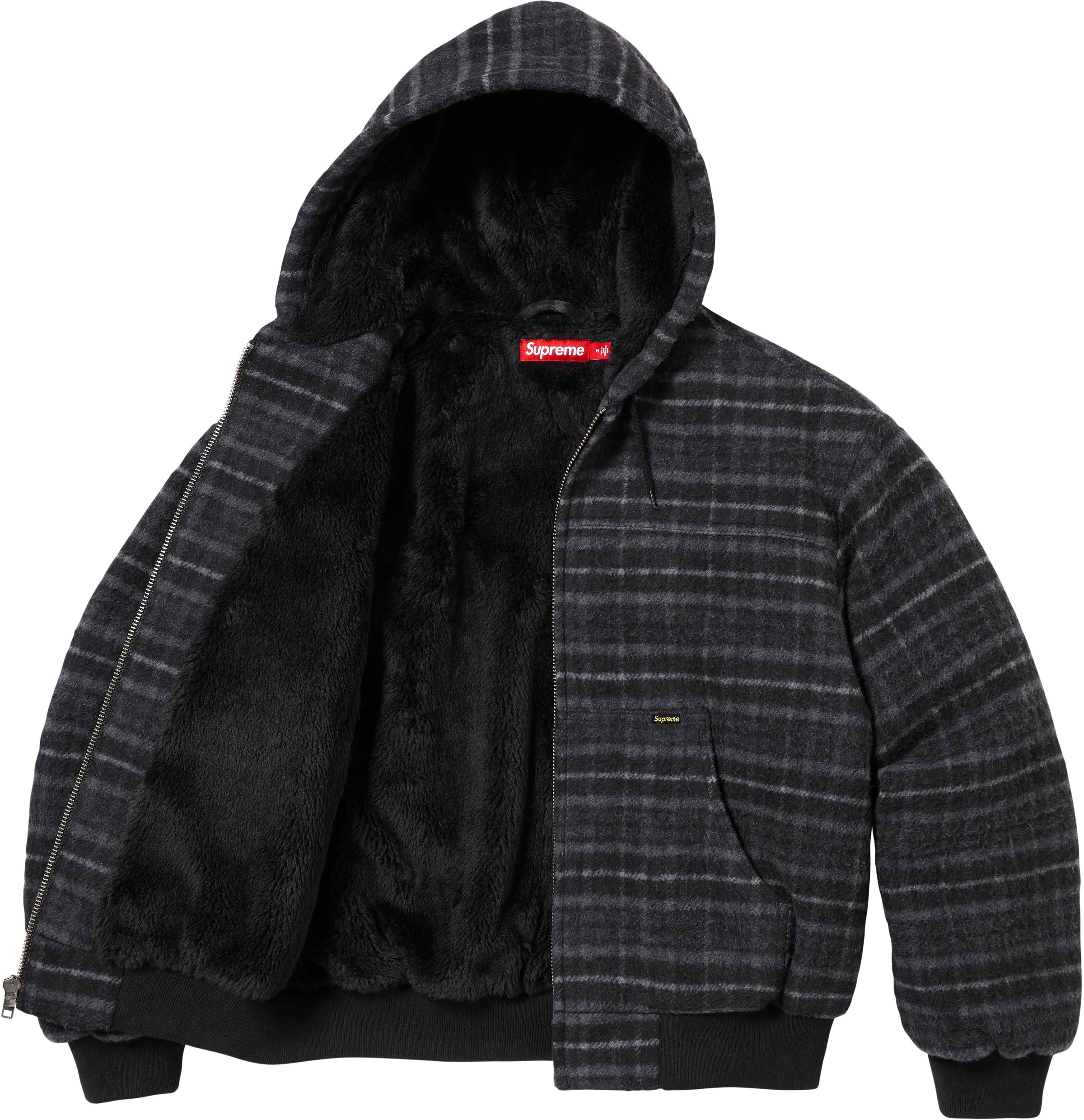 Supreme Plaid Wool Hooded Work Jacket