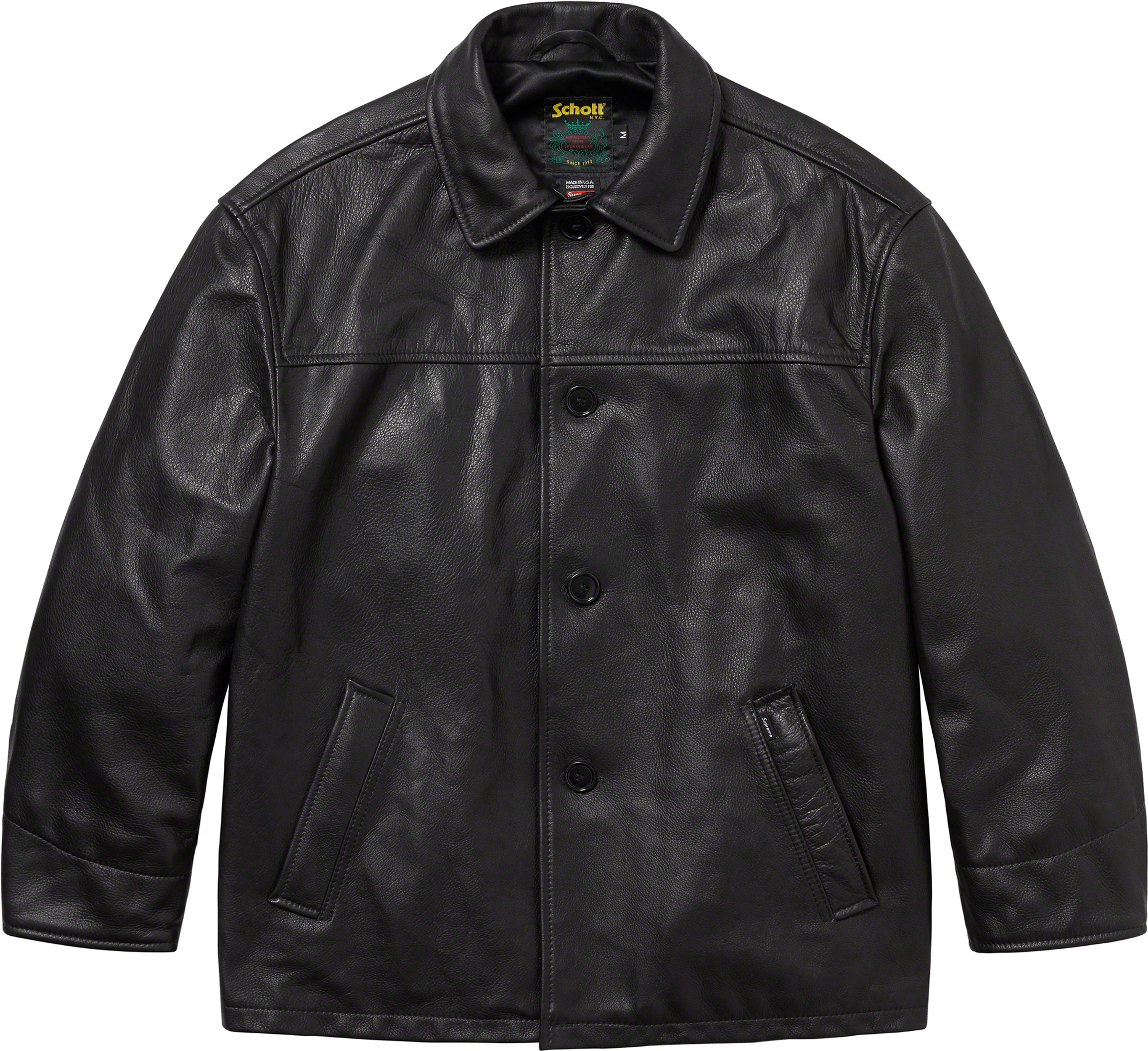 Supreme®/Schott® Leather Car Coat | Supreme 23fw