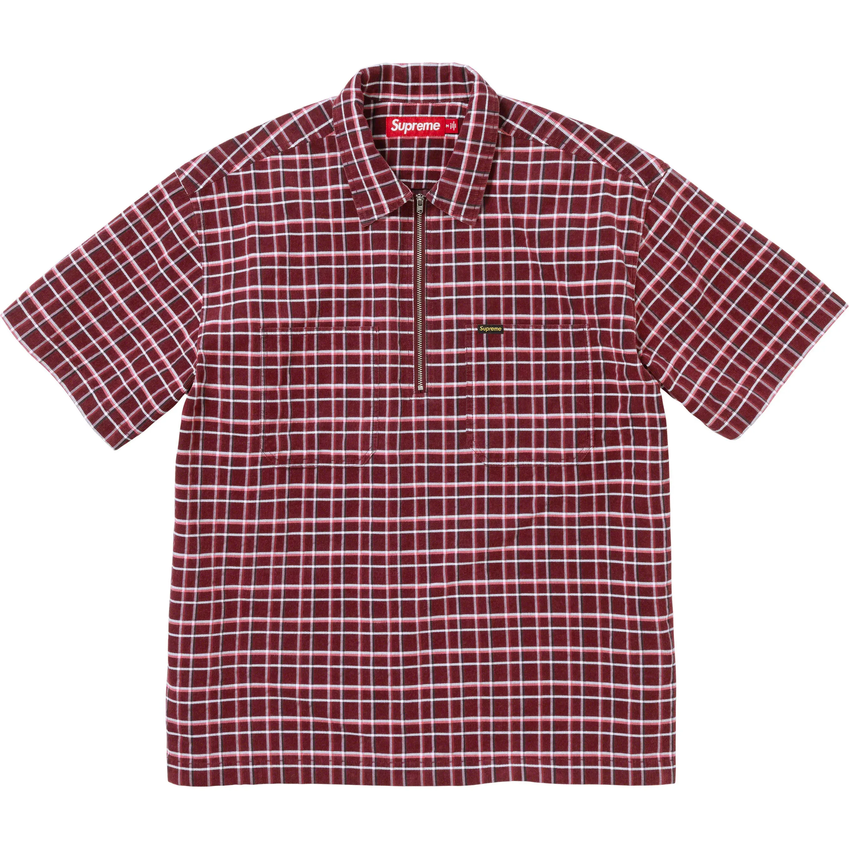Supreme Plaid Corduroy Half Zip S/S Shirt