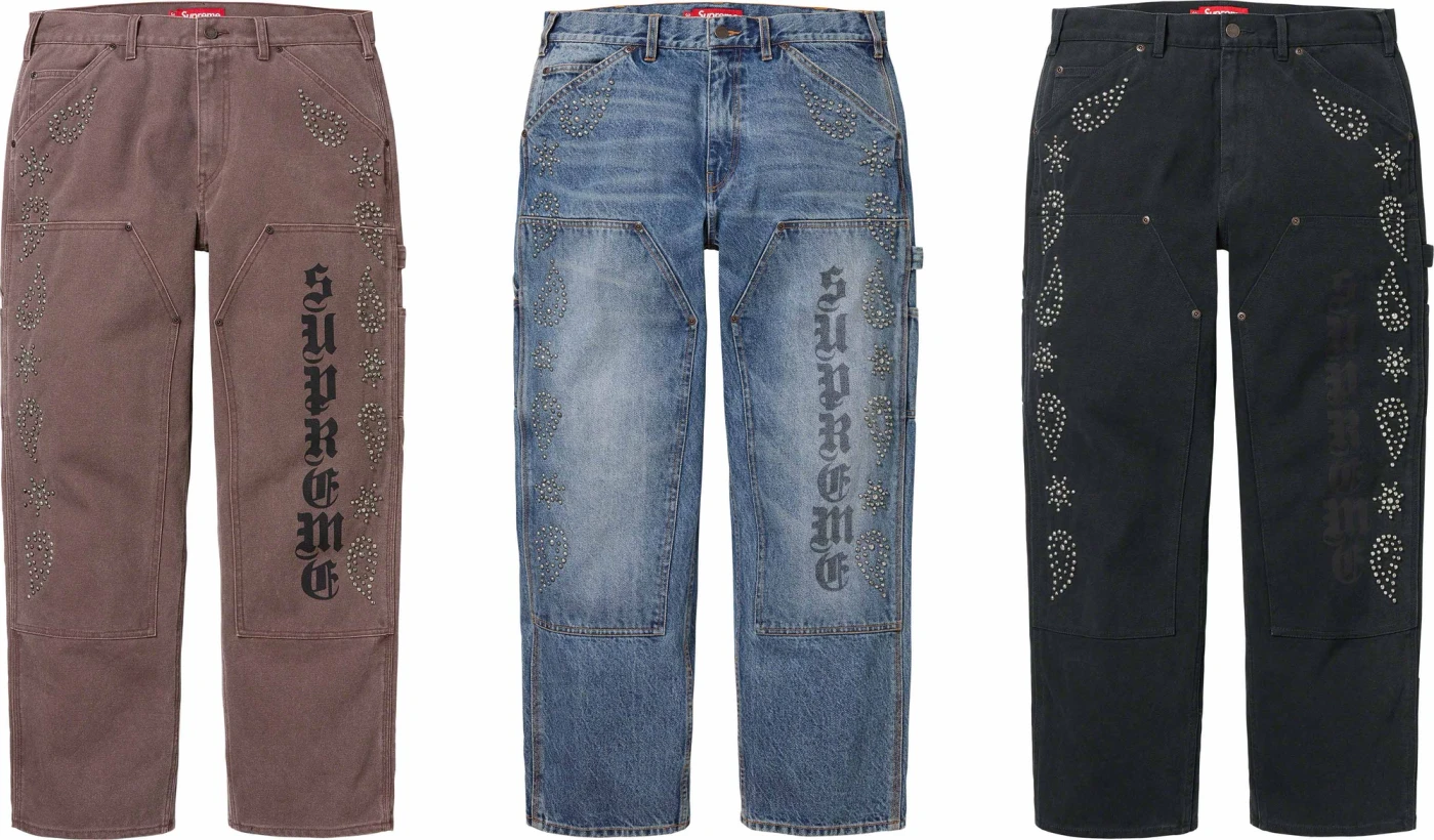 Paisley Studded Double Knee Painter Pant | Supreme 23fw