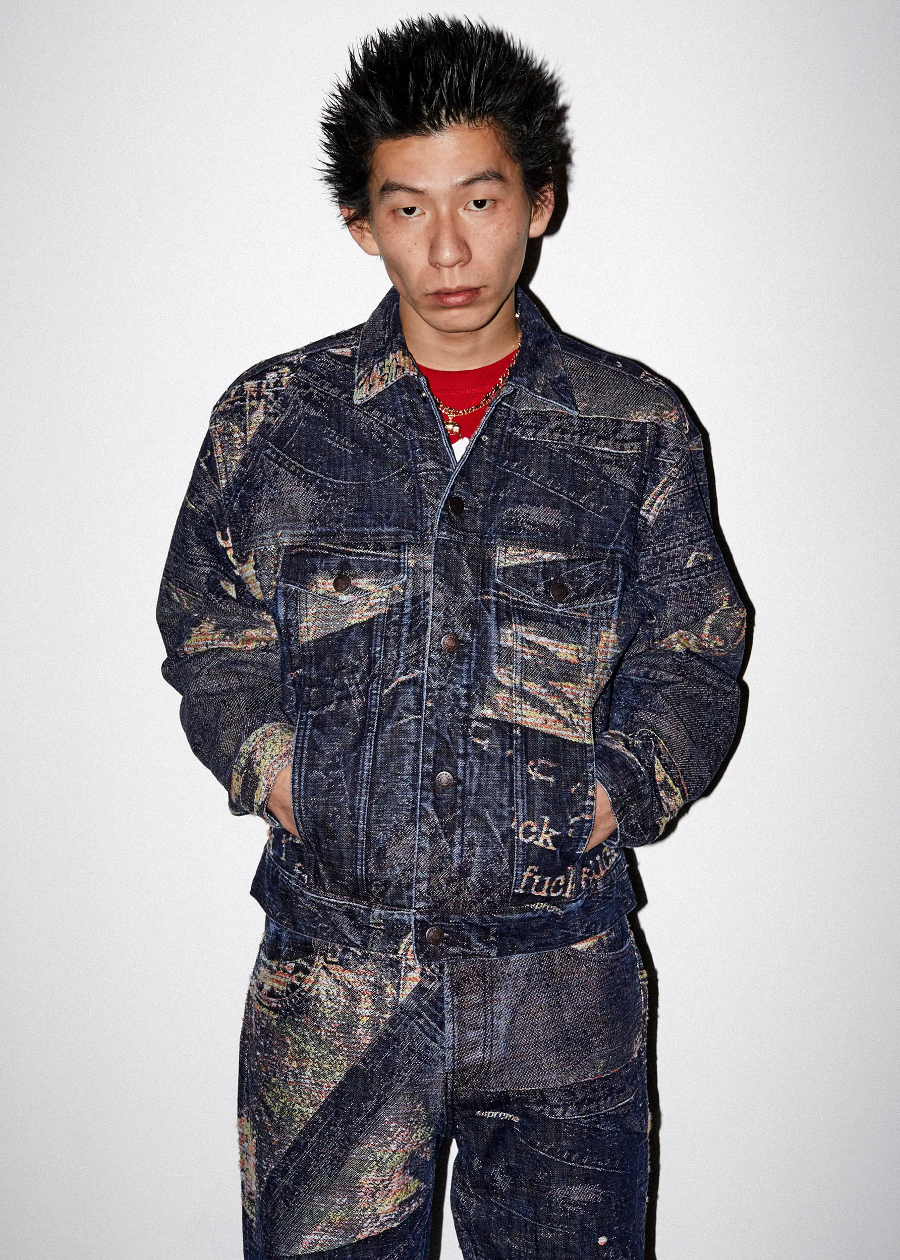 Archive Denim Jacquard Trucker Jacket | Supreme 23ss